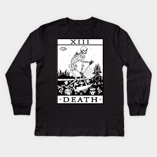 VINTAGE TAROT CARD T SHIRT, DEATH CARD, OCCULT, TAROT Kids Long Sleeve T-Shirt